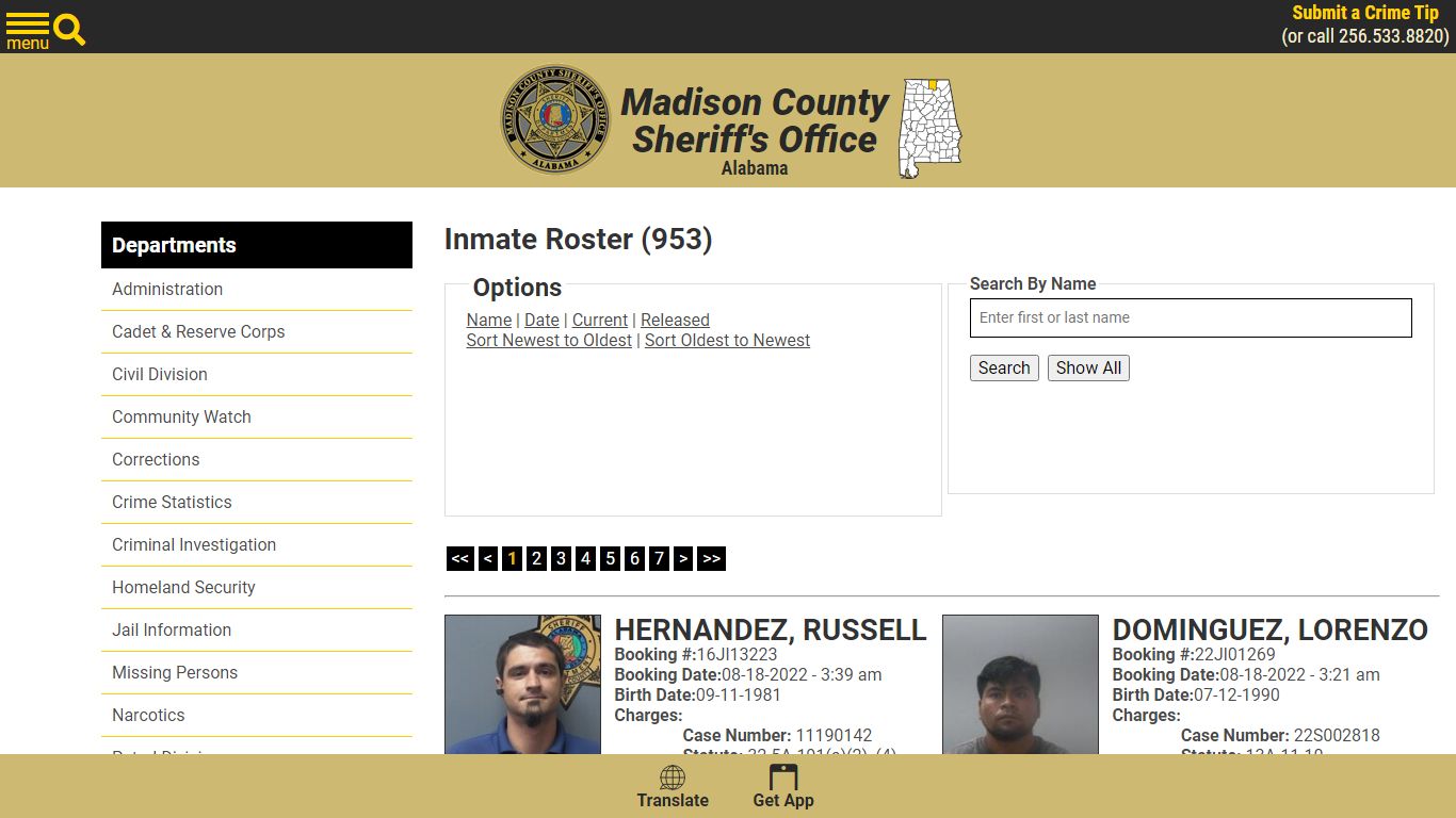 Inmate Roster - Madison County Sheriff's Office